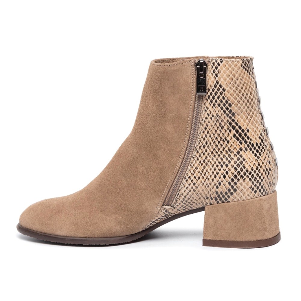 Женские бежевые ботинки NESSI 19655 bez-welur 4570 – натуральная кожа
