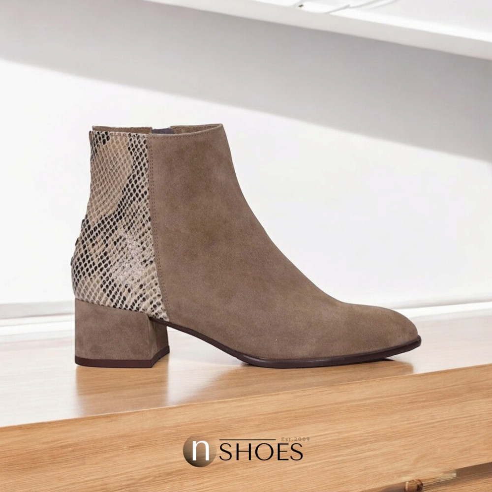 Женские бежевые ботинки NESSI 19655 bez-welur 4570 – натуральная кожа