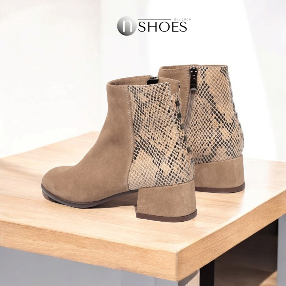 Женские бежевые ботинки NESSI 19655 bez-welur 4570 – натуральная кожа