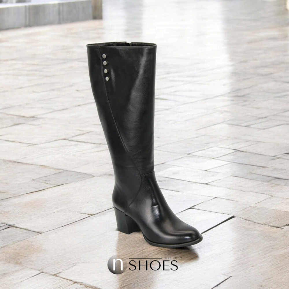 Жіночі чорні чоботи Visconi (Польща) модель 4589