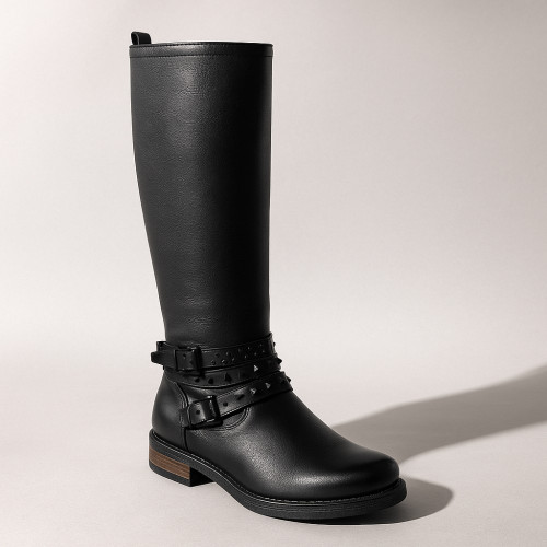 Жіночі чорні зимові чоботи SIMEN 1999 4595 зі знижкою з натуральної шкіри з утепленням з натуральної вовни від польської фабрики