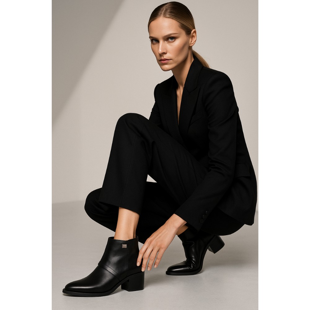 Жіночі чорні демісезонні черевики NESSI 19631-czarny-32