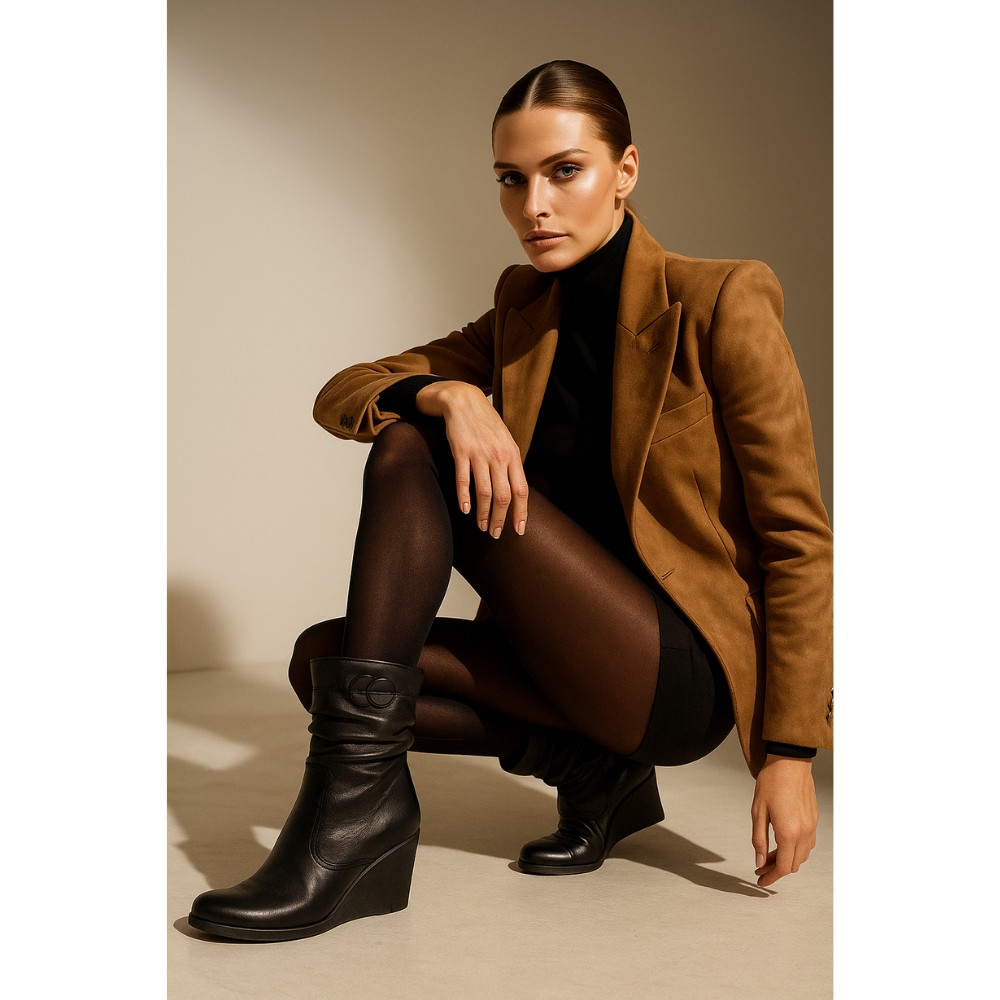 Women’s Black Winter Shoes Axel 4247 czarny 4613 in Genuine Leather