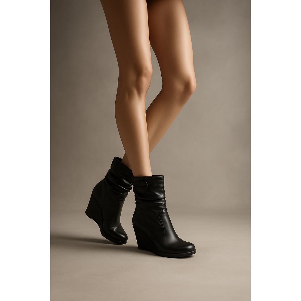 Women’s Black Winter Shoes Axel 4247 czarny 4613 in Genuine Leather