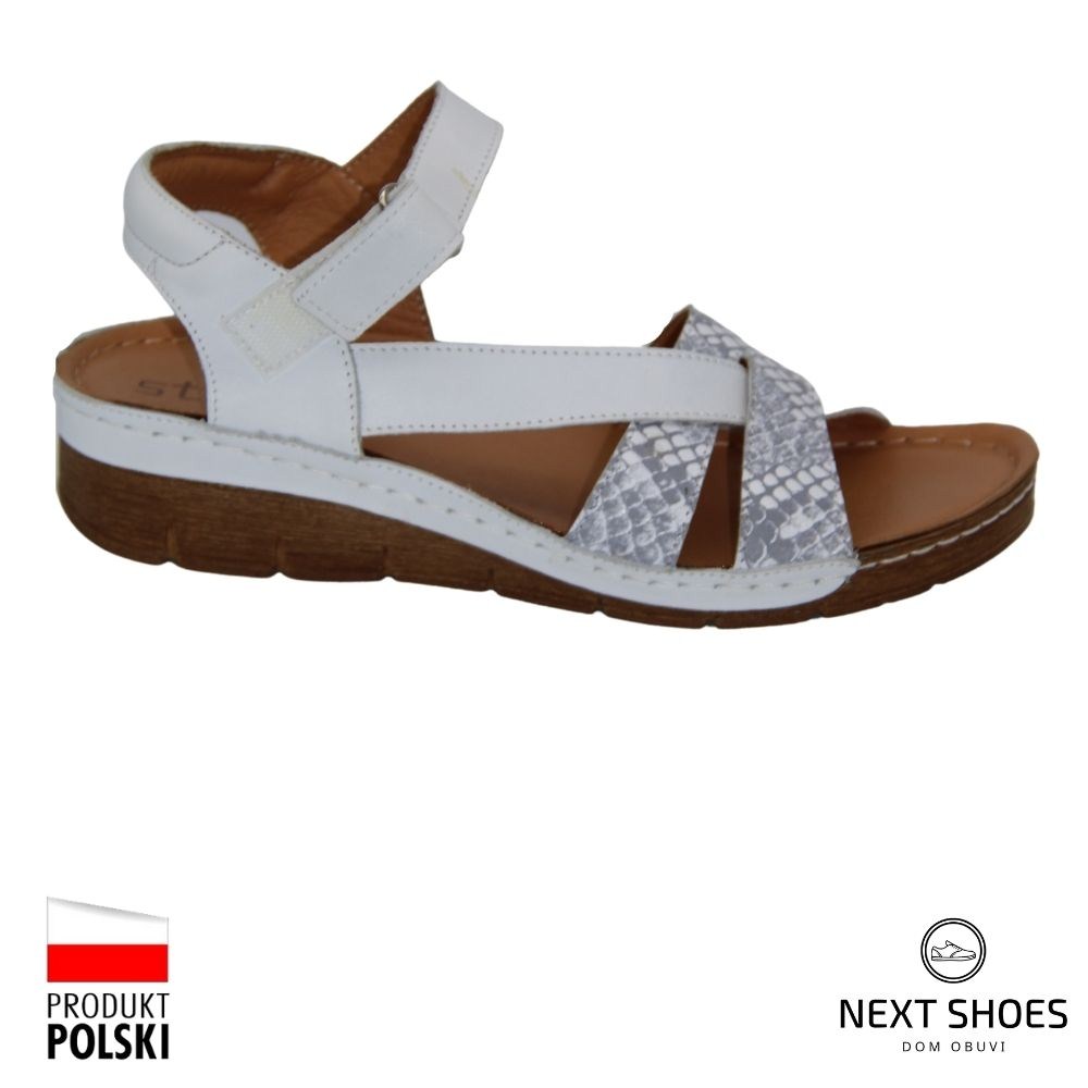 Босоніжки жіночі білі Steizer (Польща) модель 4663