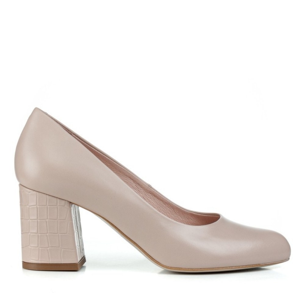 Women's beige mid-heeled pumps Visconi (Poland) model 4672