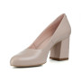 Women's beige mid-heeled pumps Visconi (Poland) model 4672