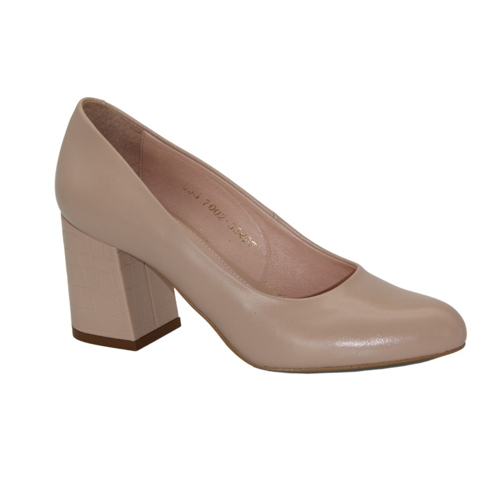 Women's beige mid-heeled pumps Visconi (Poland) model 4672