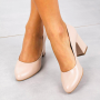 Women's beige mid-heeled pumps Visconi (Poland) model 4672