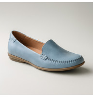 Жіночі блакитні мокасини Lesta 081-3692-1-37 081-3692-1-3477 4700 комфортні з натуральної шкіри від польської фабрики