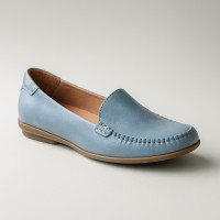 Women's blue moccasins Lesta 081-3692-1-37 081-3692-1-3477 4700 comfortable made of genuine leather from a Polish factory