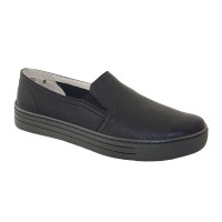 Women's black shoes sneakers Lesta 261-4355-1-1036 4722 made of genuine leather without laces from a Polish factory