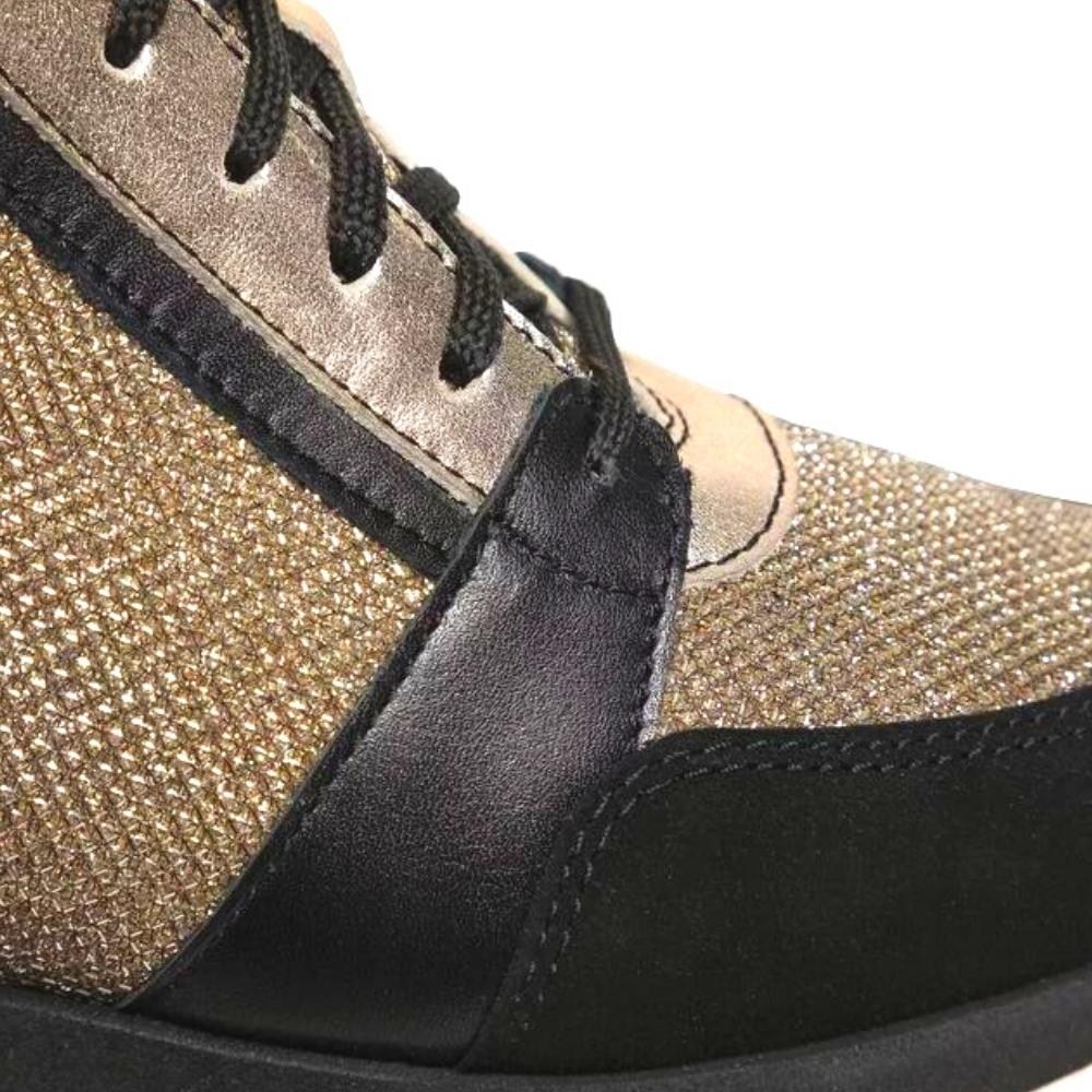 Кросівки жіночі чорні з золотом SIMEN 2808A модель 4723