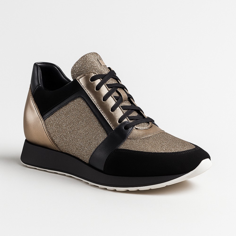 Кросівки жіночі чорні з золотом SIMEN 2808A модель 4723