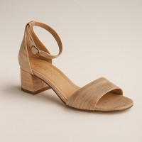 Women's beige heeled sandals Marco Poland 1530p-803-p-1 4728 classic genuine leather