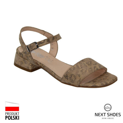 Low-heeled sandals female gold Giorgio Fabianni Poland 1197-bez-cat 4733