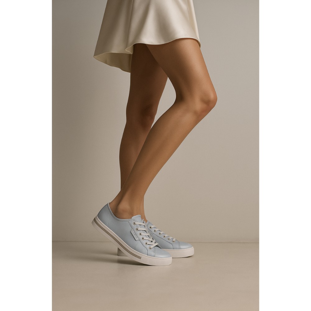 Жіночі блакитні кеди Lesta 261-4367-1-37D1 4750 з натуральної шкіри