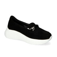 Women's black loafers Karino 3374-003 4764 made of genuine suede leather from a Polish factory