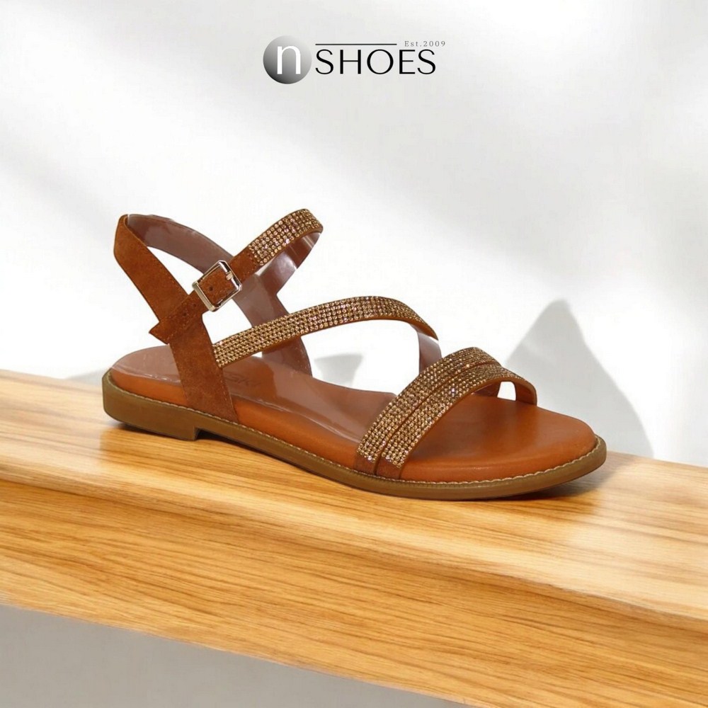 Купити жіночі коричневі босоніжки Fereski 1037-506-fox-s07 з натуральної шкіри модель 4796