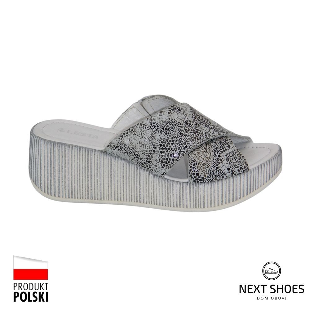 Slippers female white Lesta (Poland) model 4801
