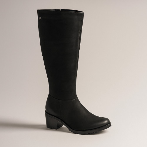 Women's black demi-season boots Steizer 2218 4836 classic on a small heel 3 cm made of genuine nubuck leather from a Polish factory