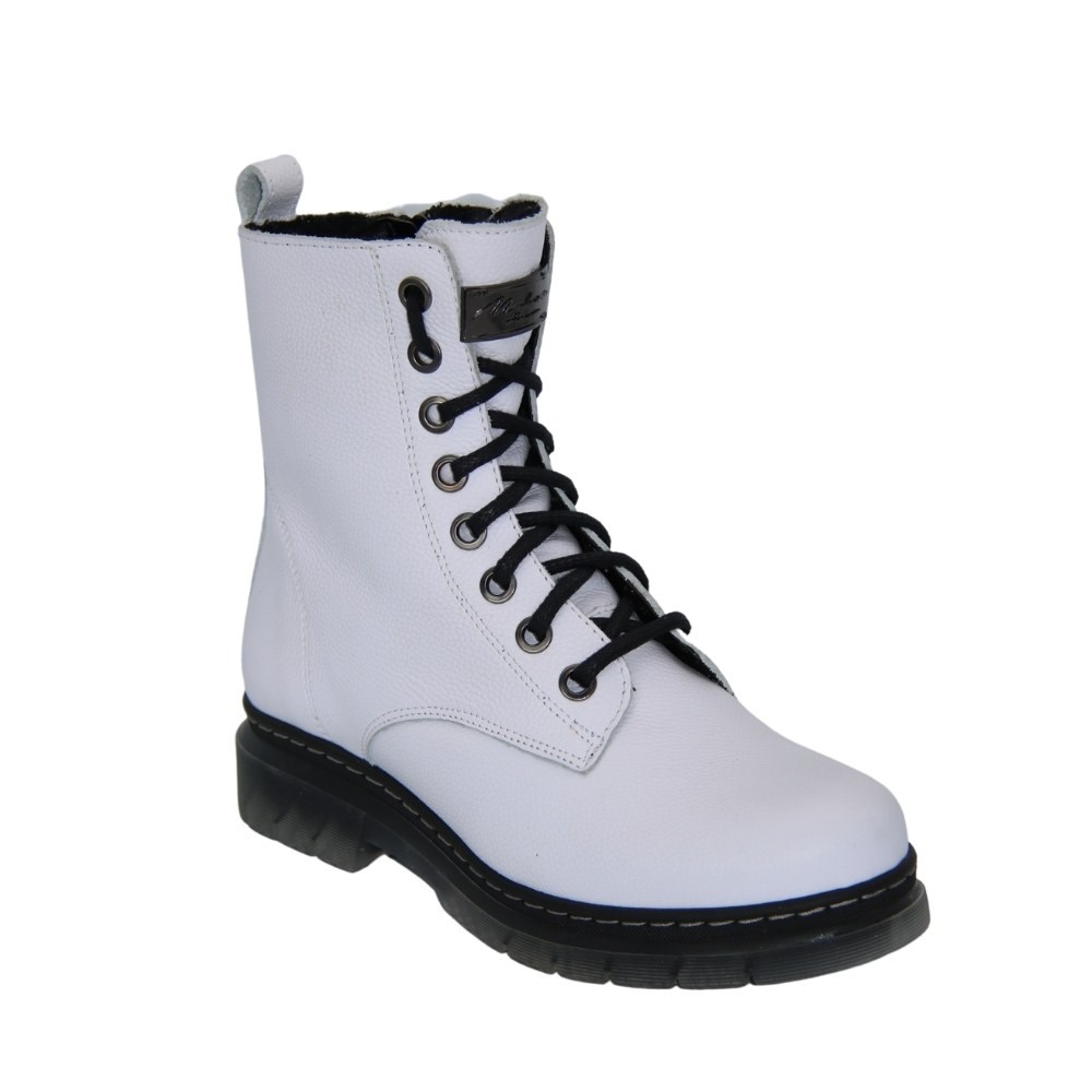 Жіночі білі черевики зимові Contes (Польща) модель 4841