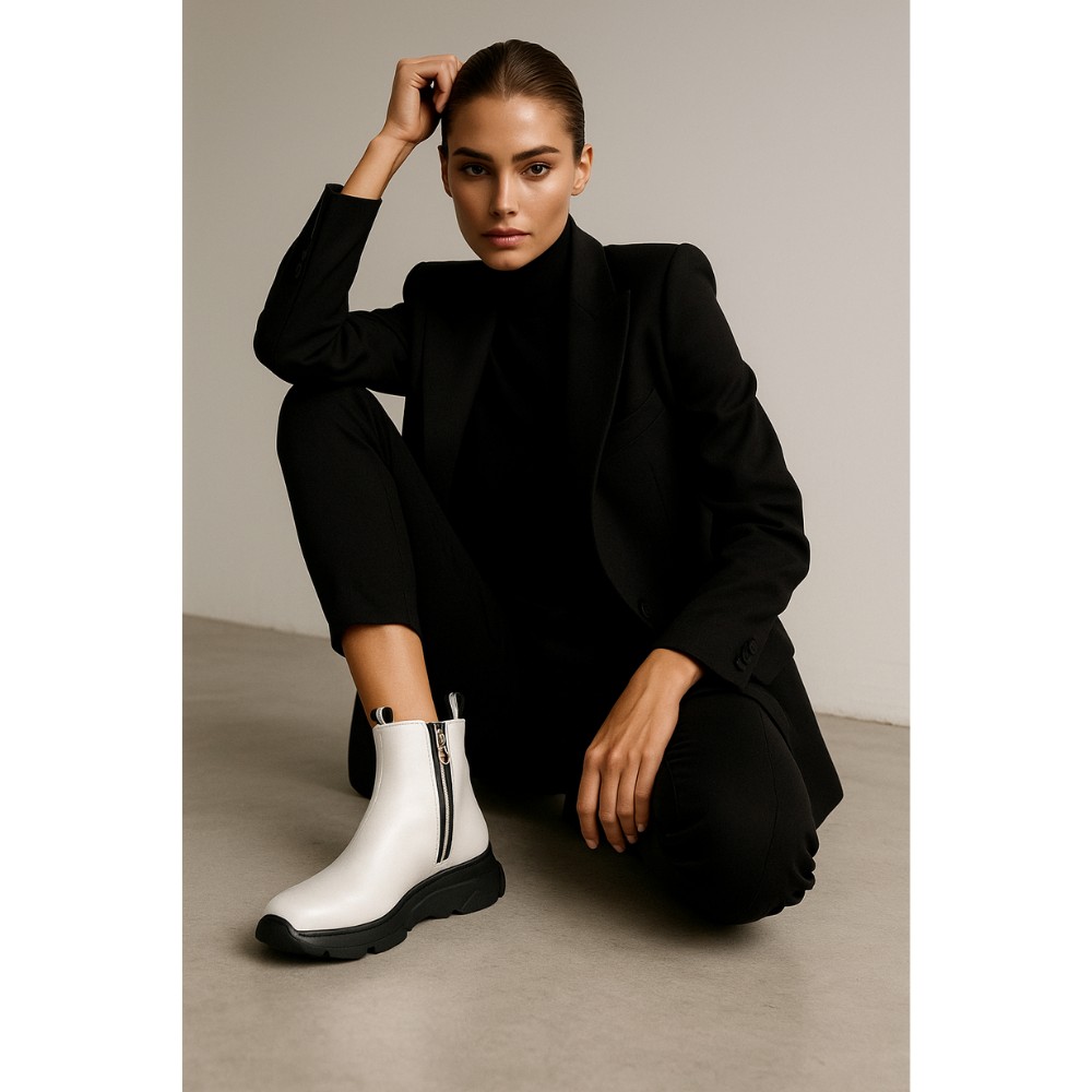 Женские белые демисезонные ботинки NESSI 20769 4852