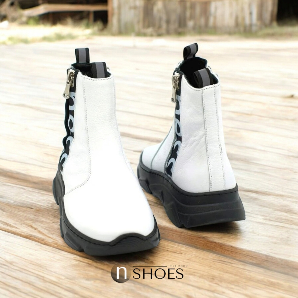 Женские белые демисезонные ботинки NESSI 20769 4852