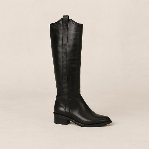 Women's fashionable black demi-season boots Visconi Poland 1804162-980 4861 on a small heel made of genuine leather with a discount size 37 from a Polish factory