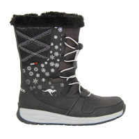 Women's black dutik boots KangaRoos K-Glaze Rtx 18405-000-5002 Jet Black-Silver 4867 for autumn and winter fashion-resistant with insulation on the gore-tex membrane size 36 and 38 with a discount