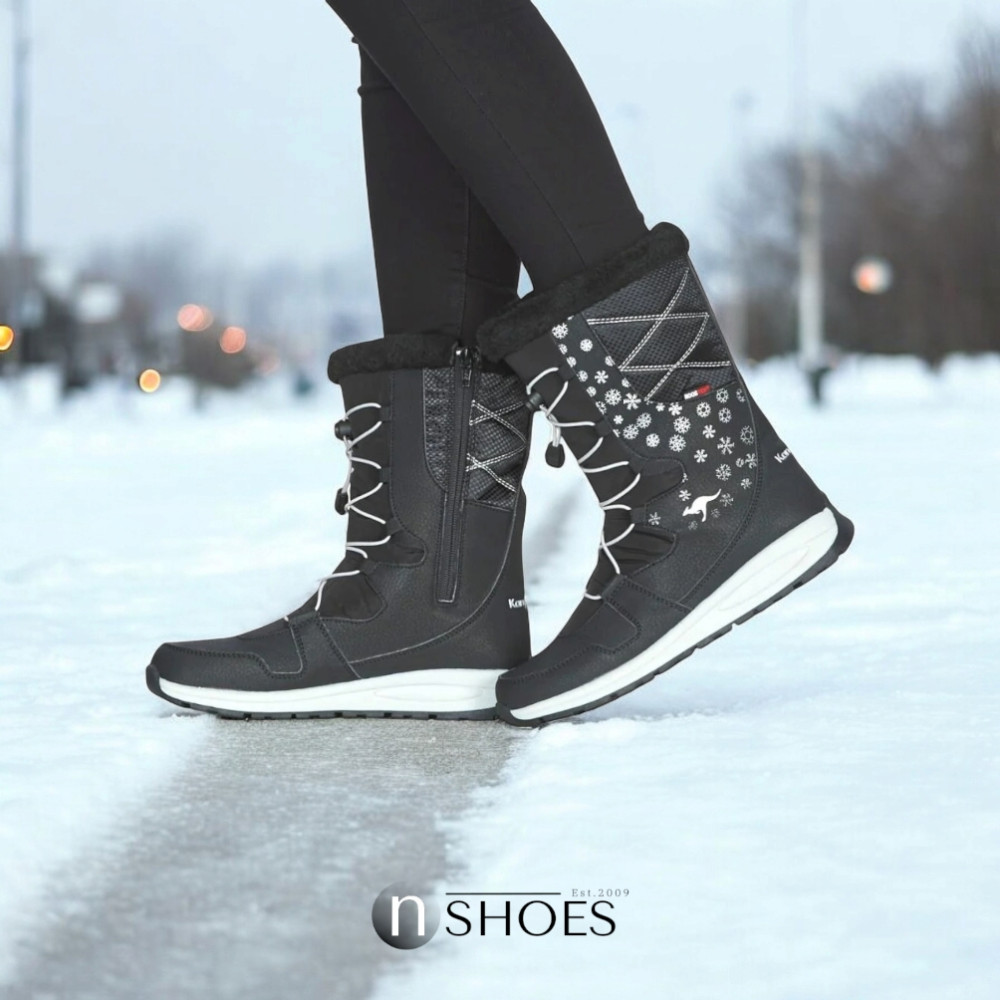 Женские черные дутики KangaRoos K-Glaze Rtx 18405-000-5002 Jet Black-Silver