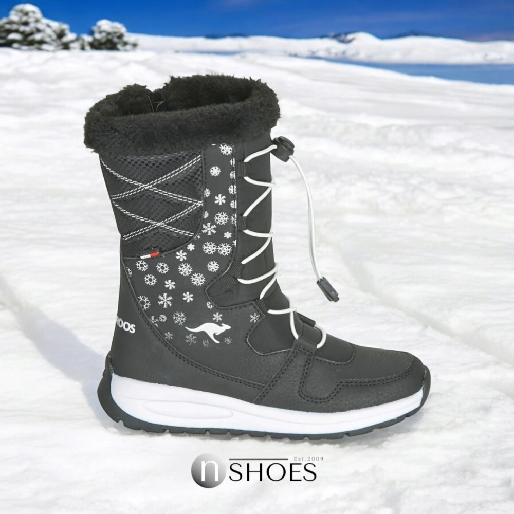 Женские черные дутики KangaRoos K-Glaze Rtx 18405-000-5002 Jet Black-Silver