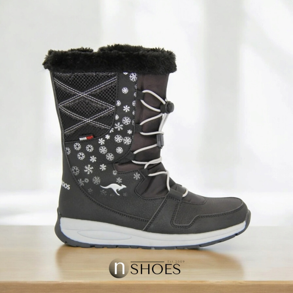 Женские черные дутики KangaRoos K-Glaze Rtx 18405-000-5002 Jet Black-Silver