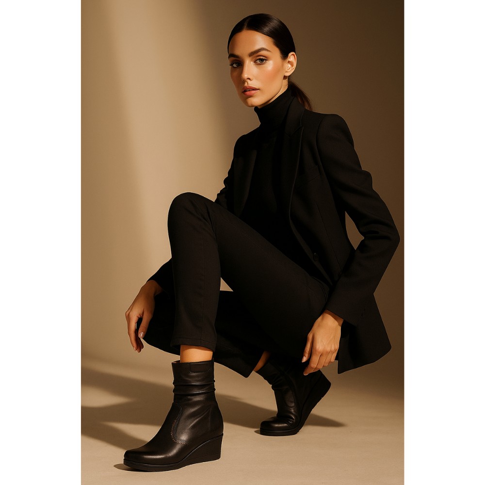 Жіночі чорні зимові черевики Axel 4418 4871 з натуральної шкіри