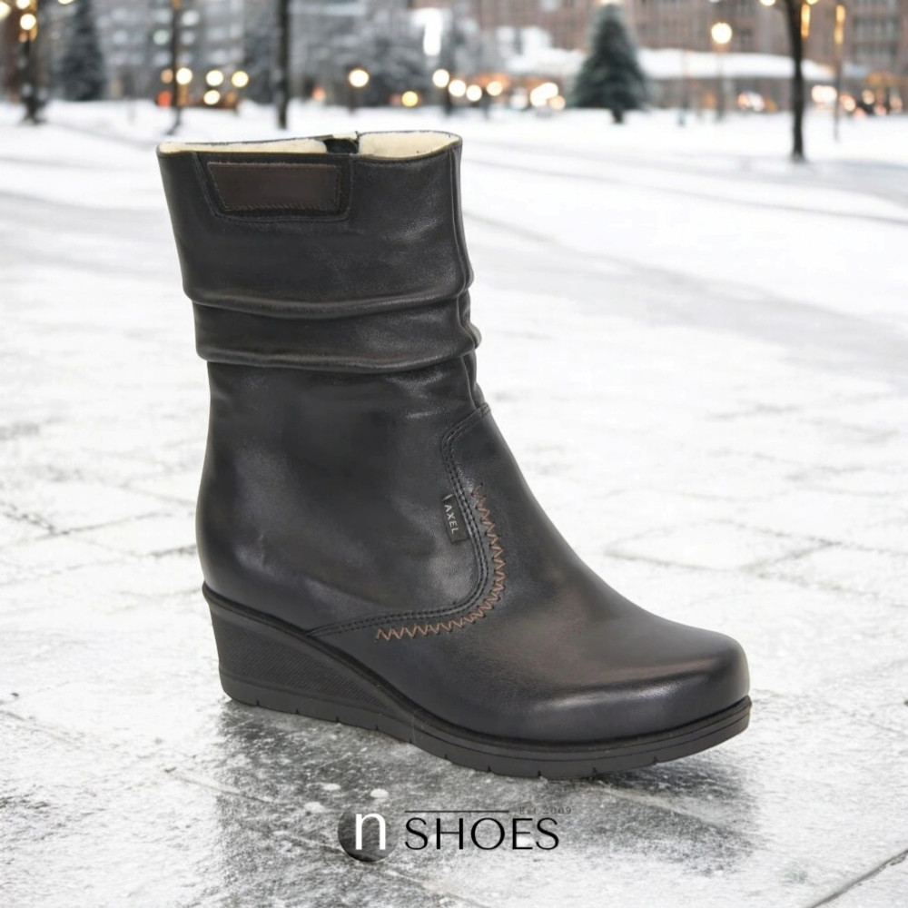 Жіночі чорні зимові черевики Axel 4418 4871 з натуральної шкіри