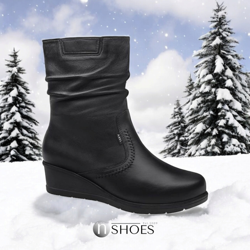 Жіночі чорні зимові черевики Axel 4418 4871 з натуральної шкіри