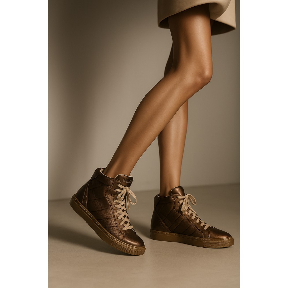 Женские золотистые кожаные ботинки Badura 2740-0000-1 0233