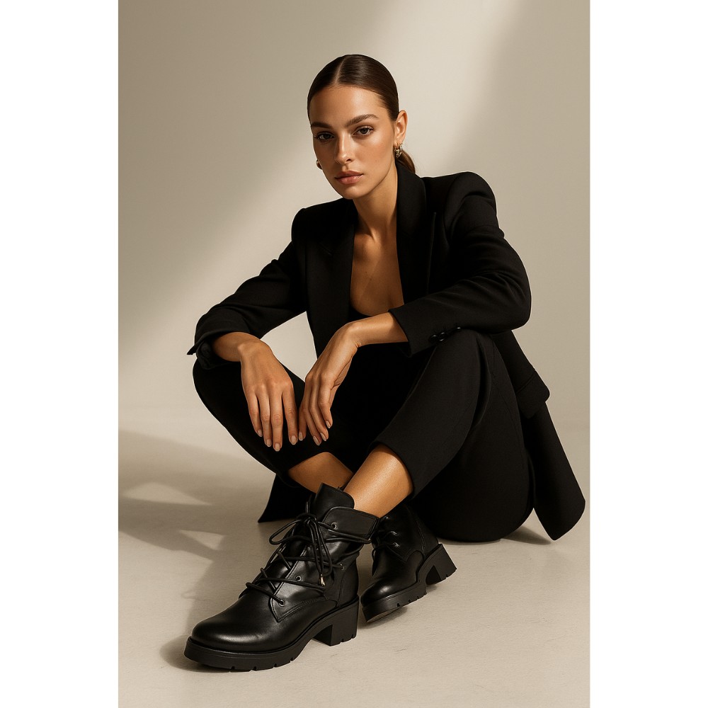 Женские черные демисезонные ботинки Badura 1133-0000-3 модель 4873