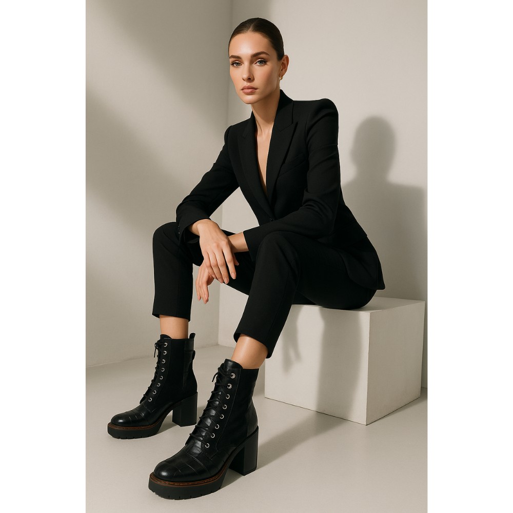 Женские черные демисезонные ботинки Visconi 2684365-365 4884