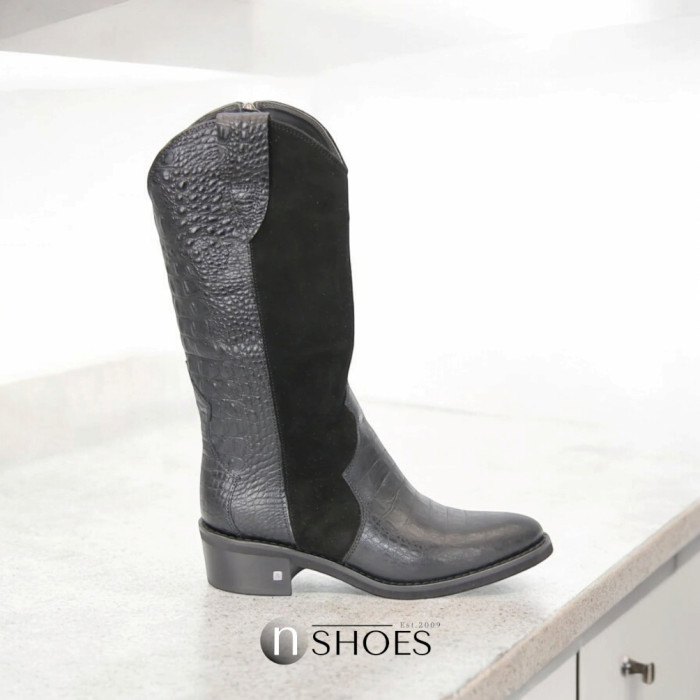 Women's black boots demi-season Visconi (Poland) model 4885