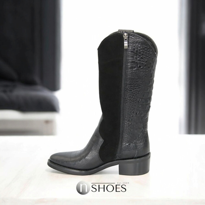 Women's black boots demi-season Visconi (Poland) model 4885