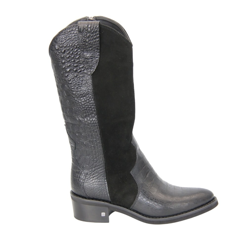 Женские черные сапоги демисезонные Visconi (Польша) модель 4885