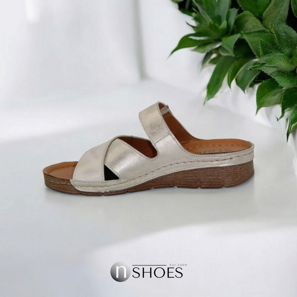 Slippers female silver Steizer (Poland) model 4920