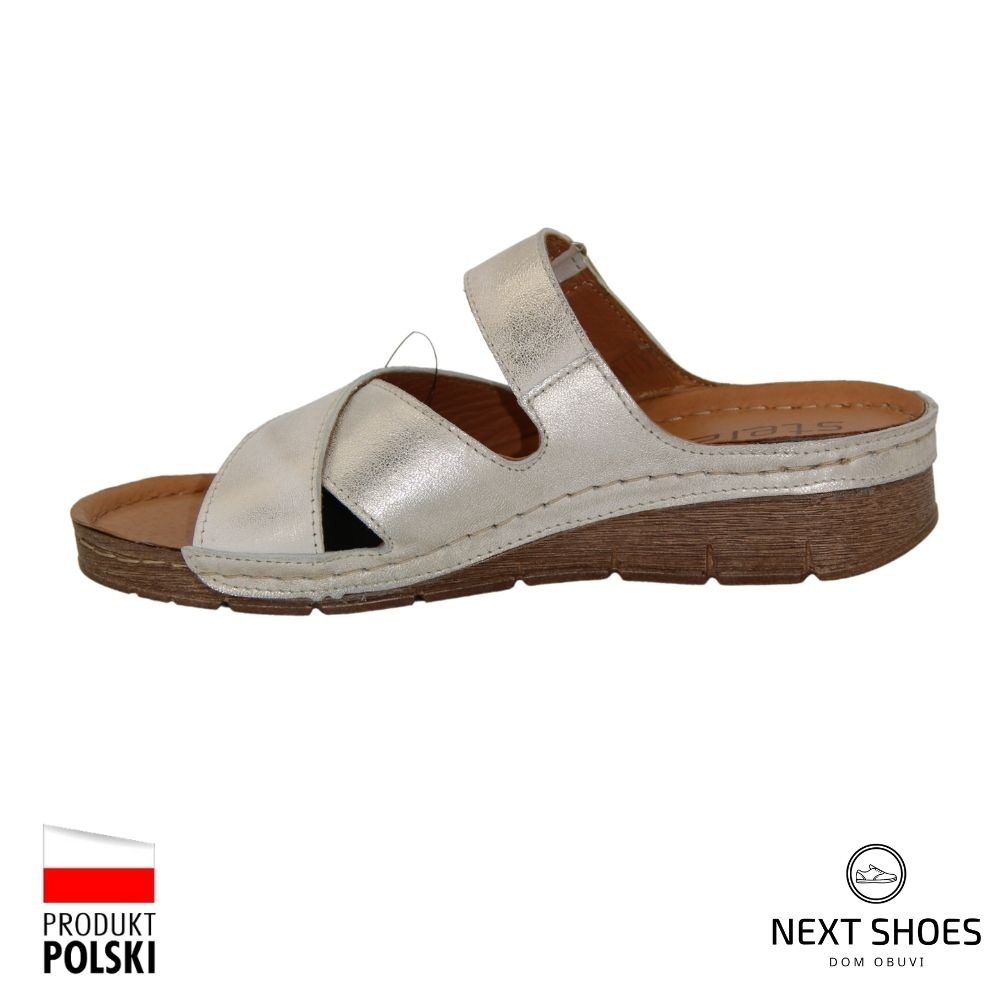 Slippers female silver Steizer (Poland) model 4920