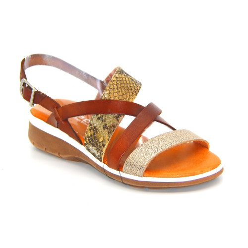 Women's sandals Steizer Poland 2272-f 4925 brown on a platform made of genuine leather from a Polish factory