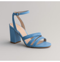 Жіночі блакитні босоніжки Best But Польща 4400476/476 4929 на каблучці з натуральної шкіри