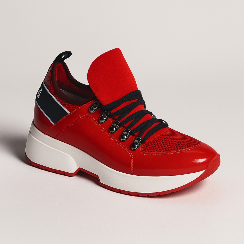 Жіночі демісезонні червоні кросівки La Via 0694-1 з натуральної шкіри