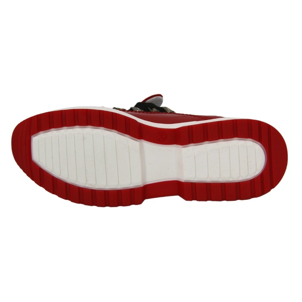 Жіночі демісезонні червоні кросівки La Via 0694-1 з натуральної шкіри