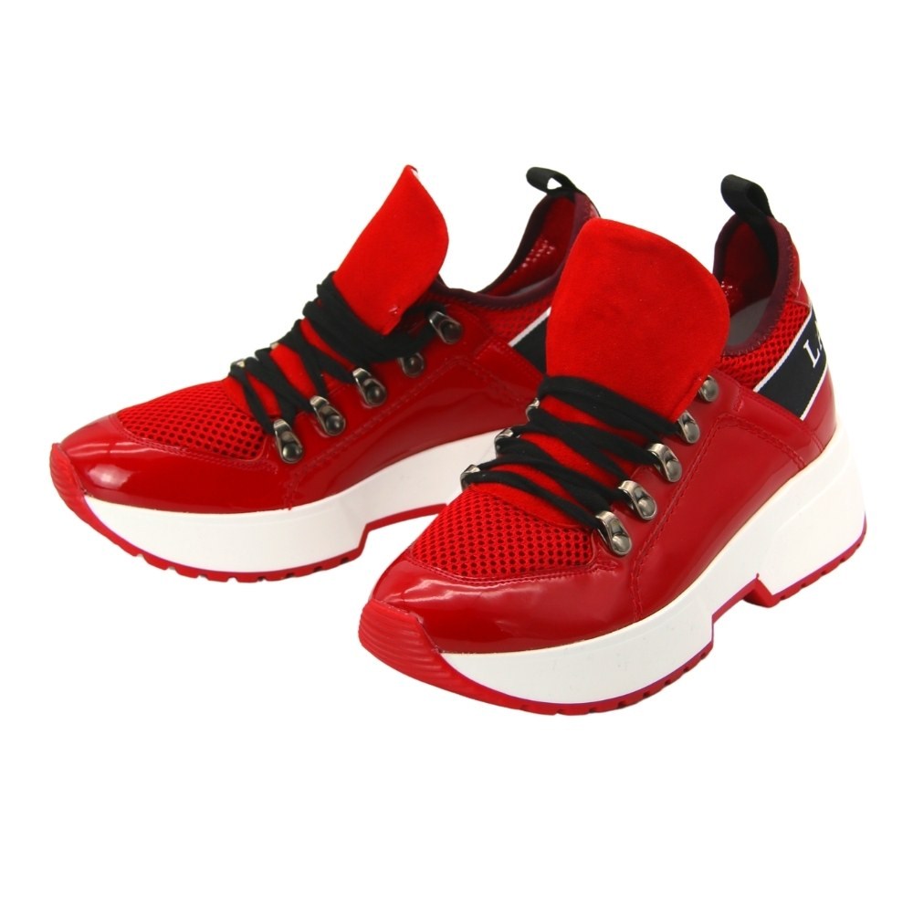 Жіночі демісезонні червоні кросівки La Via 0694-1 з натуральної шкіри