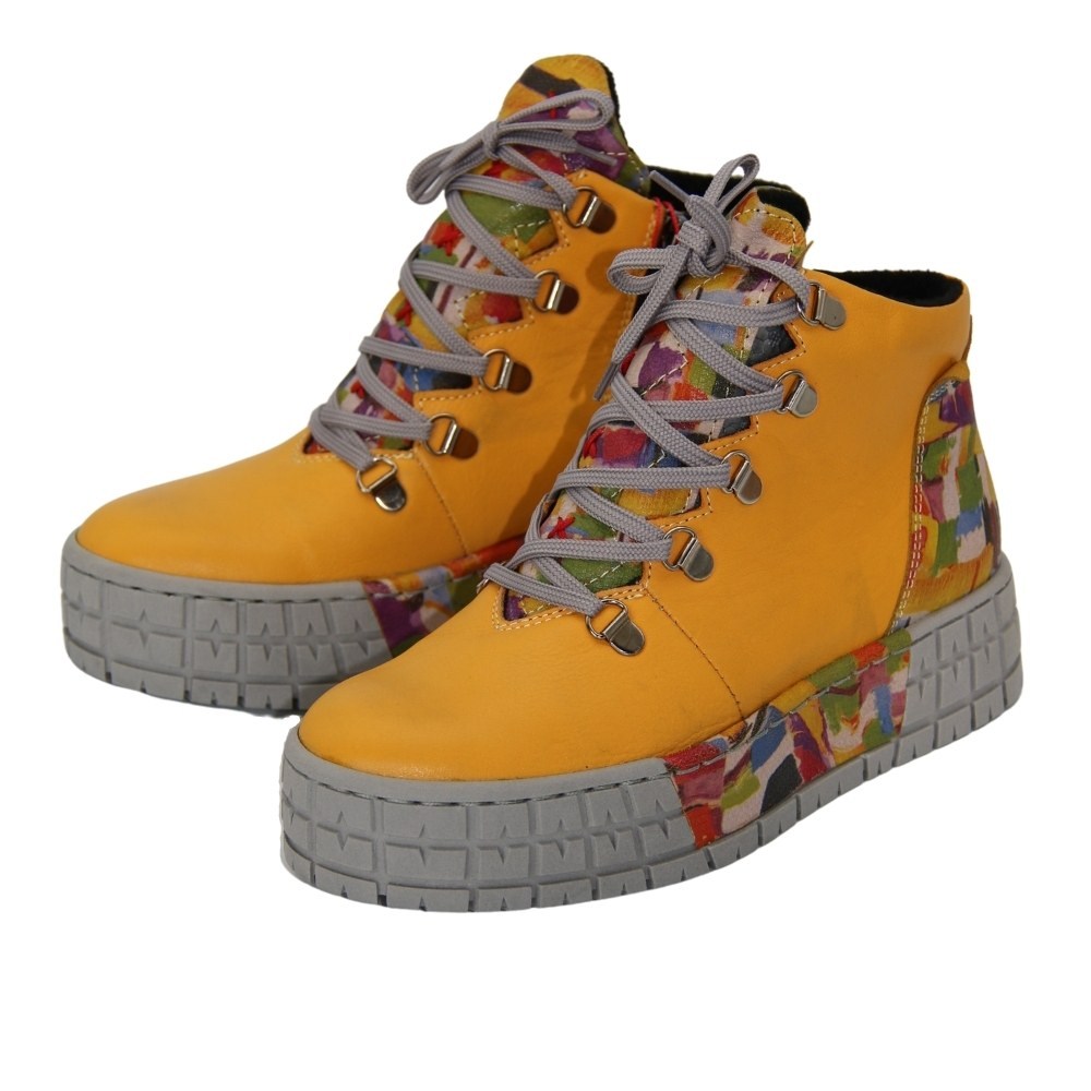 Женские желтые ботинки демисезонные Simen (Польша) модель 5078